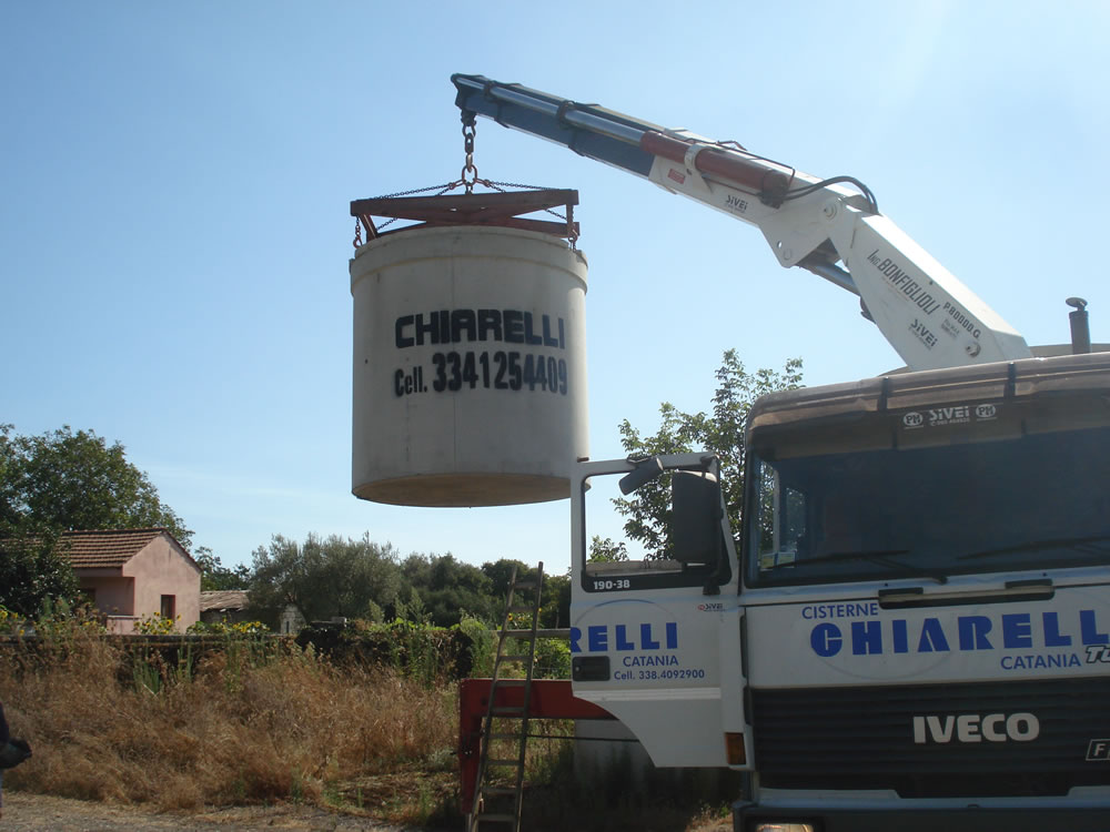 Consegna vasche in cemento